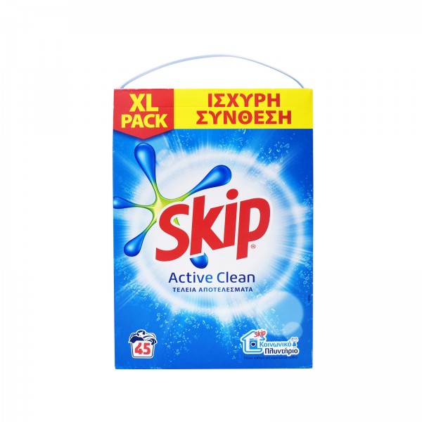 Skip Active Clean Σκόνη Πλυντηρίου 45 Μεζούρες (3.150kg)